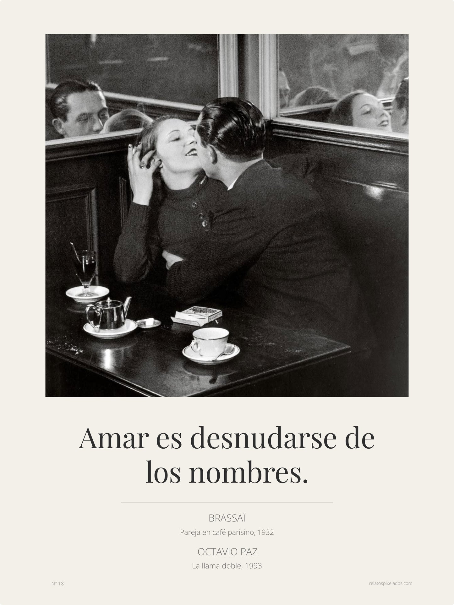 Amar es desnudarse de los nombres · Solo lámina · Brassaï × Octavio Paz · Combinación de Otro Siglo Nº 18