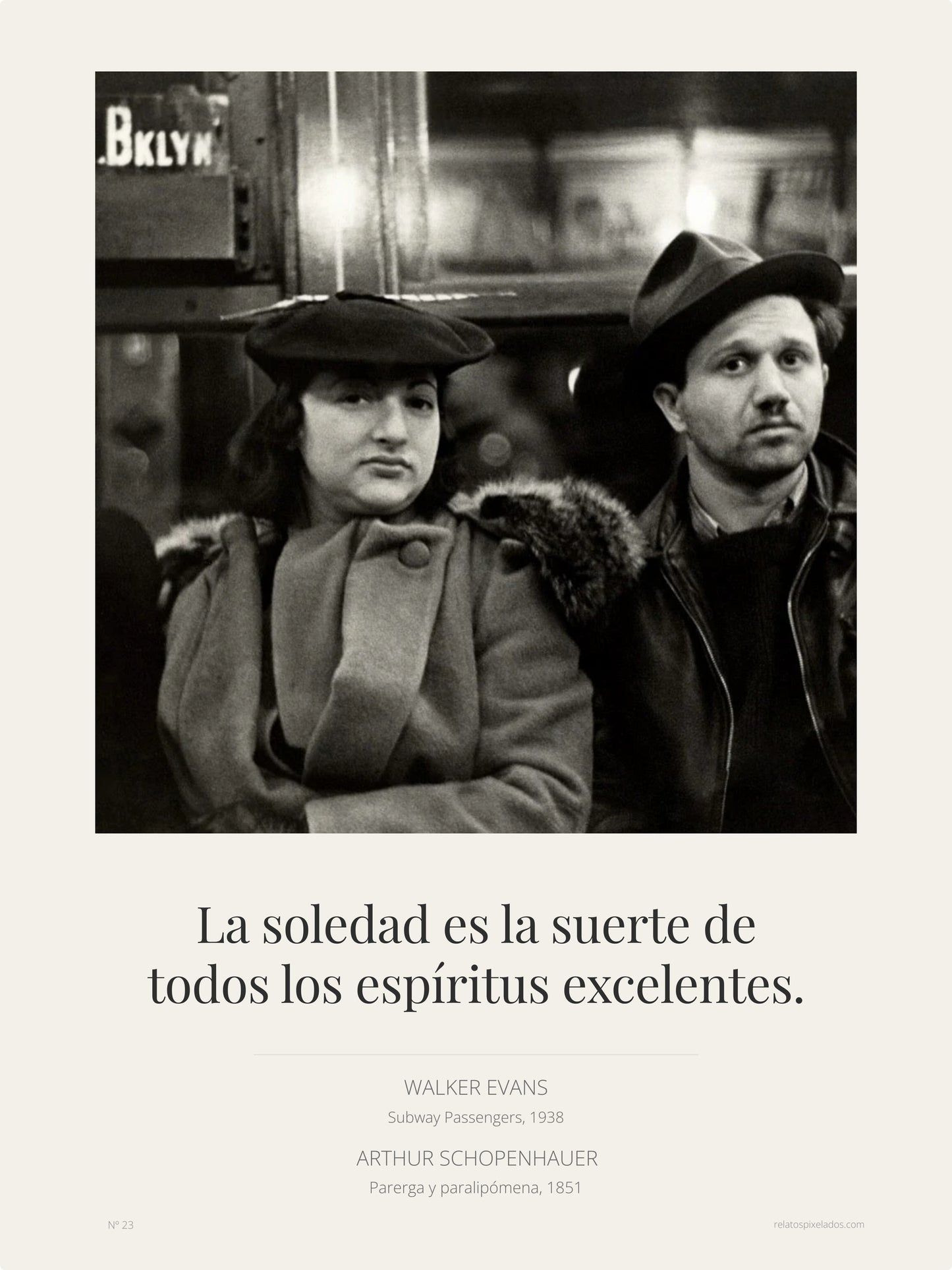 Combinación Clásica Nº 23 - WALKER EVANS × ARTHUR SCHOPENHAUER - Lámina